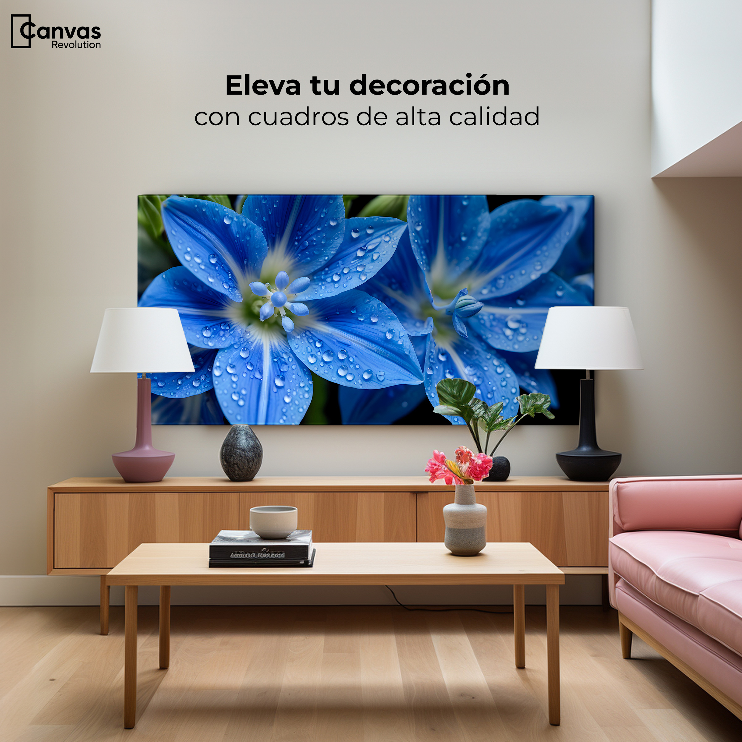 Foto 4 pulgar | Cuadro Decorativo Canvas Delphinium Azul 120x60