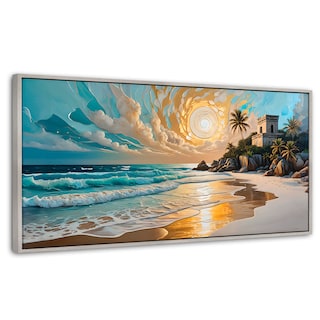 Foto 1 | Cuadro Decorativo Marco Flotante Cielo Sobre Tulum 120x60 Marco Plateado