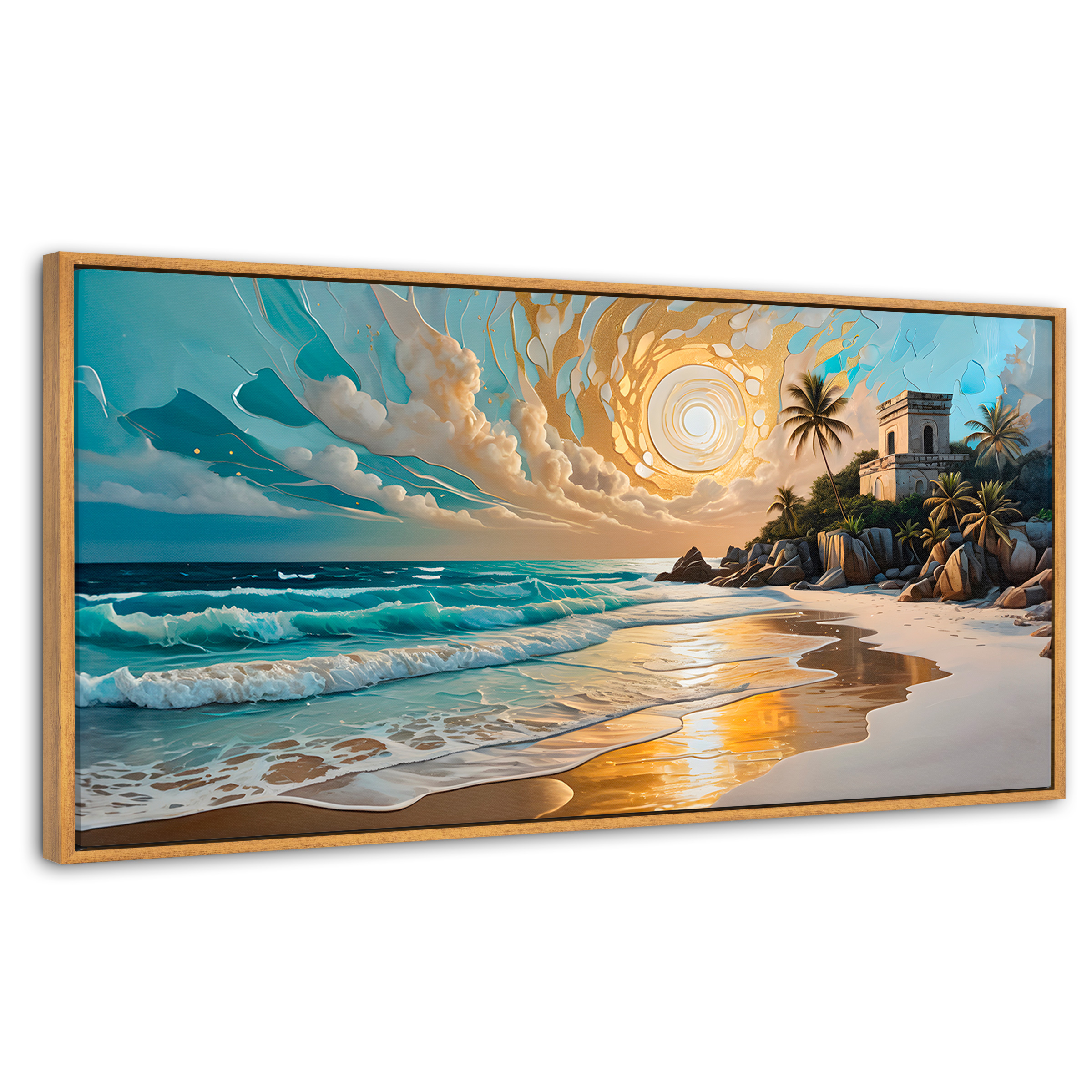 Foto 1 | Cuadro Decorativo Marco Flotante Cielo Sobre Tulum 120x60 Marco Madera