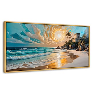 Foto 1 | Cuadro Decorativo Marco Flotante Cielo Sobre Tulum 120x60 Marco Dorado
