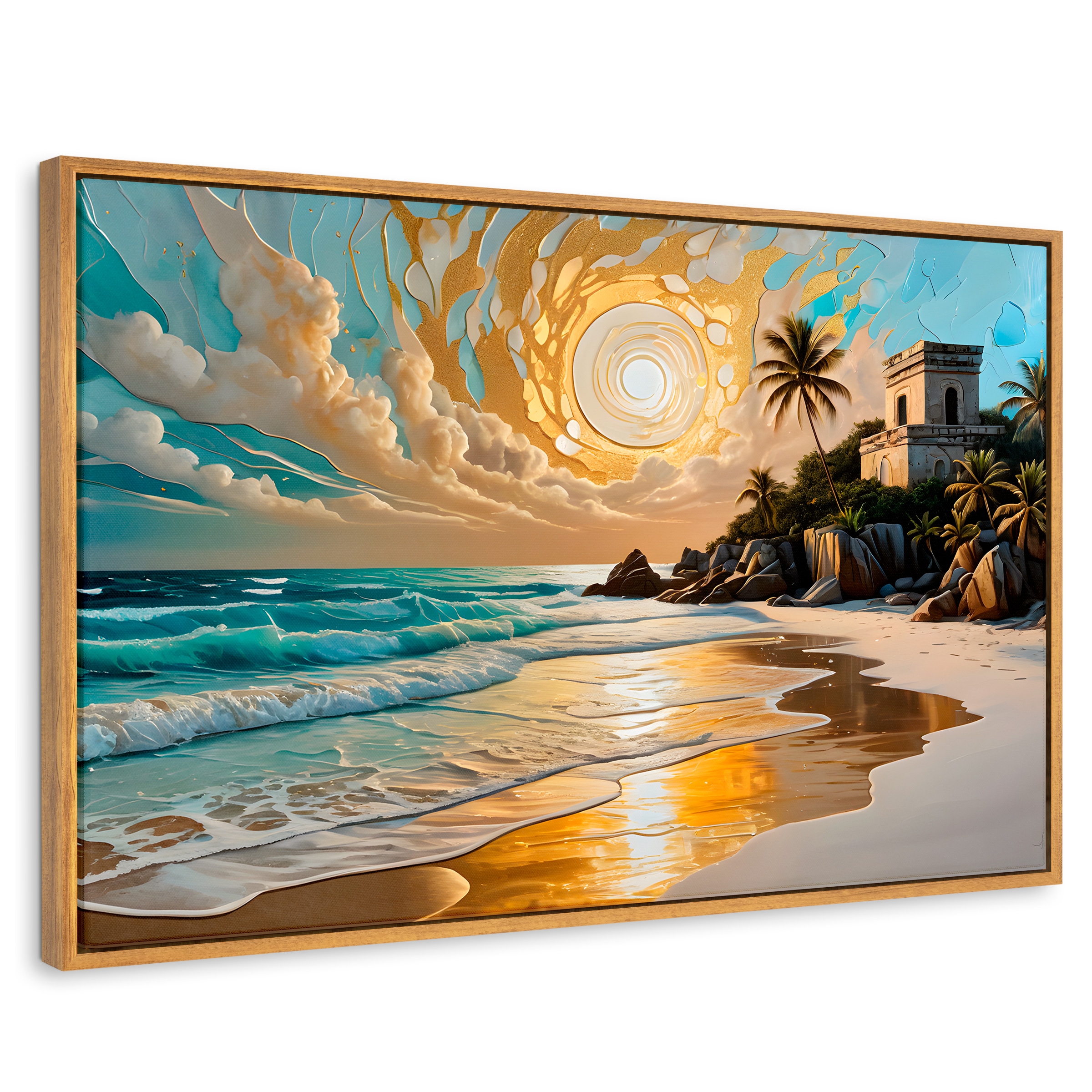 Foto 1 | Cuadro Decorativo Marco Flotante Cielo Sobre Tulum 90x60 Marco Madera