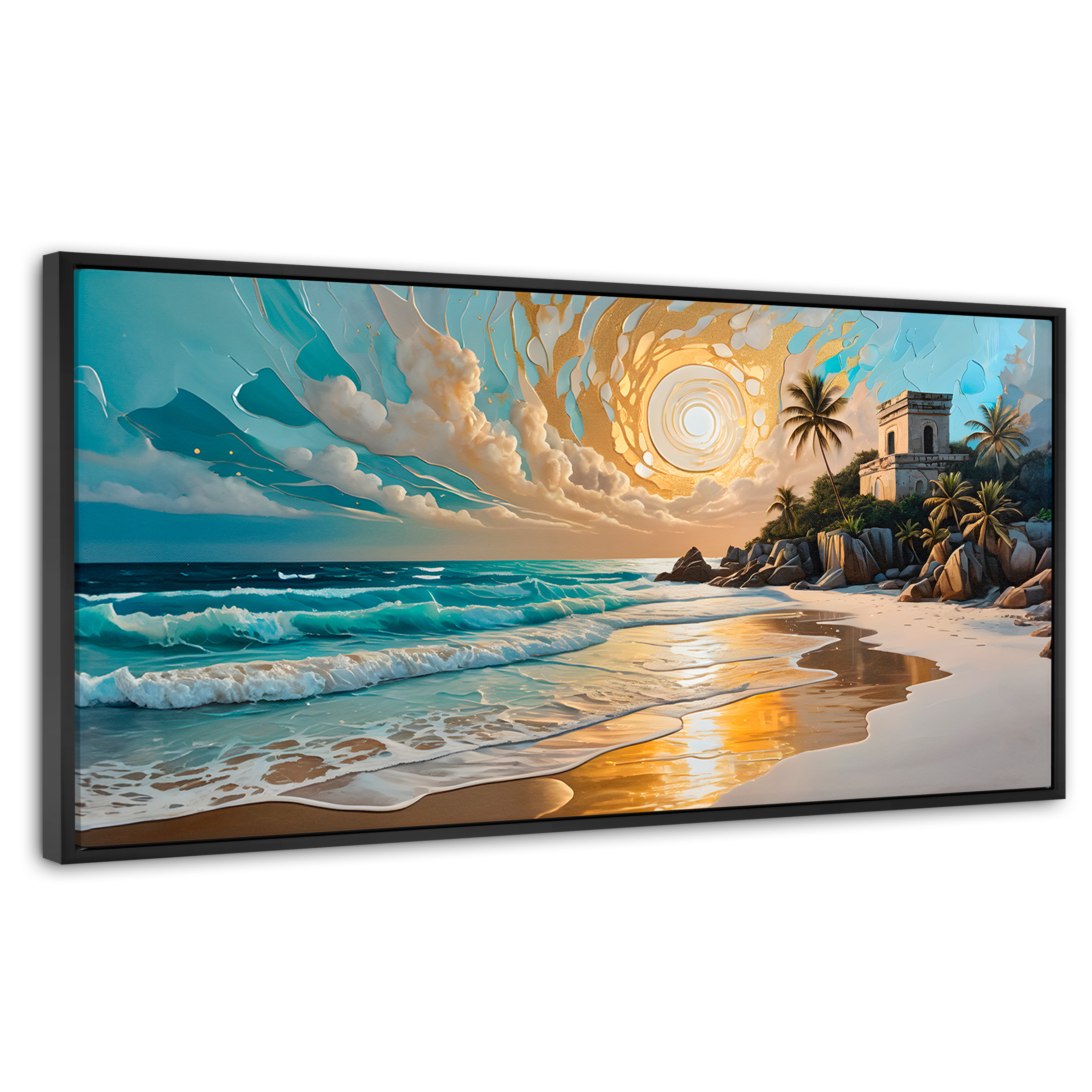 Foto 1 | Cuadro Decorativo Marco Flotante Cielo Sobre Tulum 120x60 Marco Negro