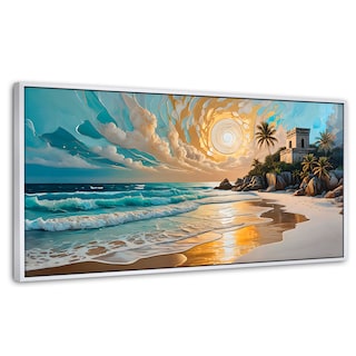 Foto 1 | Cuadro Decorativo Marco Flotante Cielo Sobre Tulum 120x60 Marco Blanco