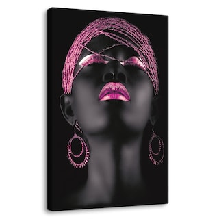 Foto 1 | Cuadro Decorativo Canvas Mujer Africana Joyas Rosadas 60x90