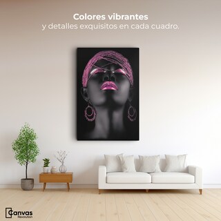 Foto 2 | Cuadro Decorativo Canvas Mujer Africana Joyas Rosadas 60x90
