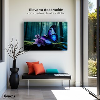 Foto 3 | Cuadro Mariposas Canvas Alas Entre Árboles 90x60
