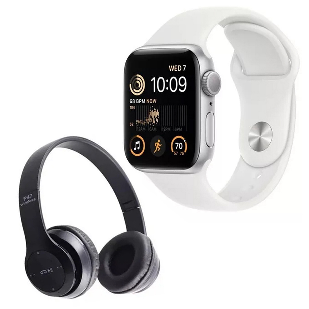 Reloj Apple Watch SE 1ra. Gen 40 mm Blanco Reacondicionado más Audífonos Bluetooth