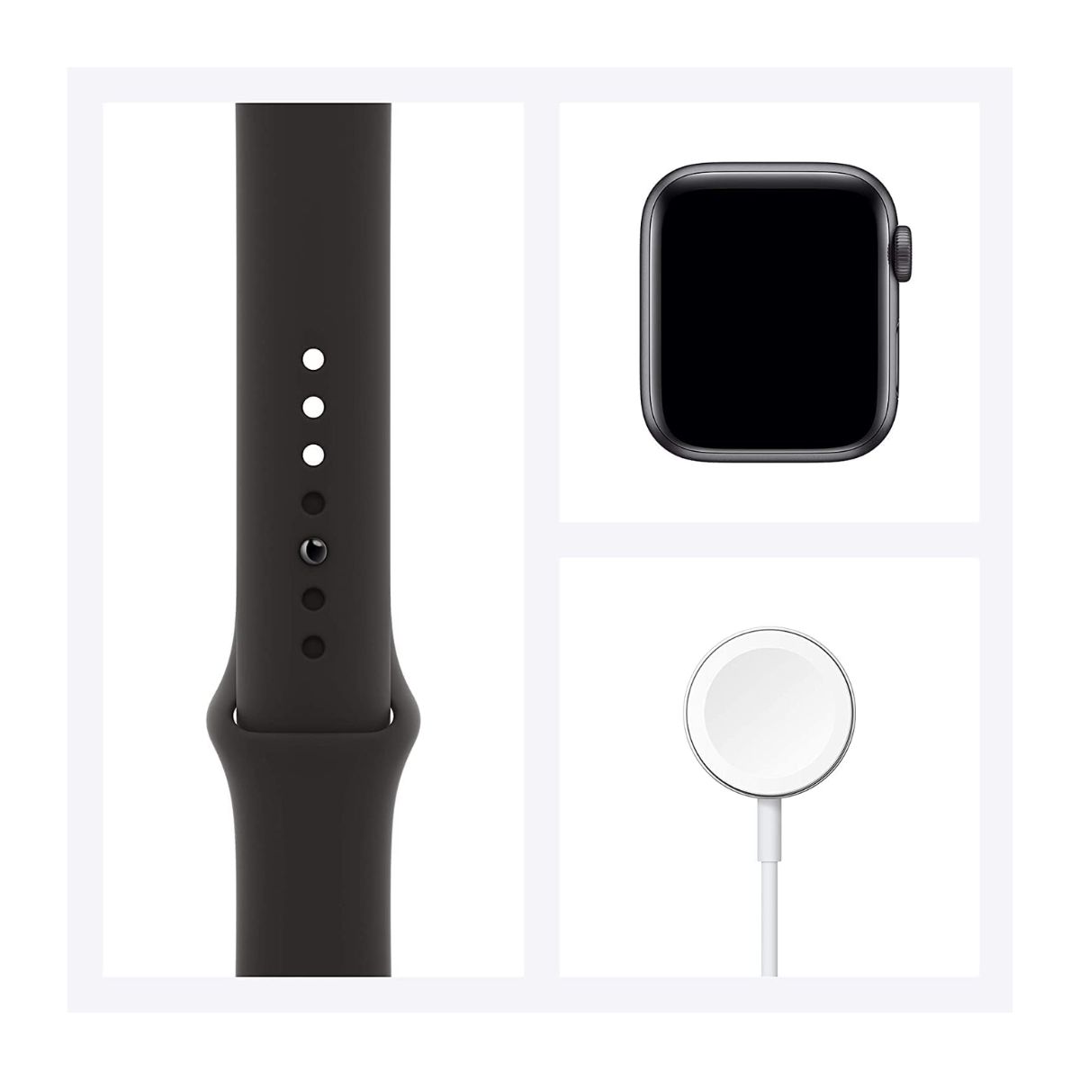 Foto 5 pulgar | Apple Watch Se Gris Espacial con Correa Deportiva Negra Reacondicionado