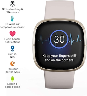 Foto 3 | Reloj Inteligente Fitbit Sense Advanced Health Soft Gold Reacondicionado - Venta Internacional