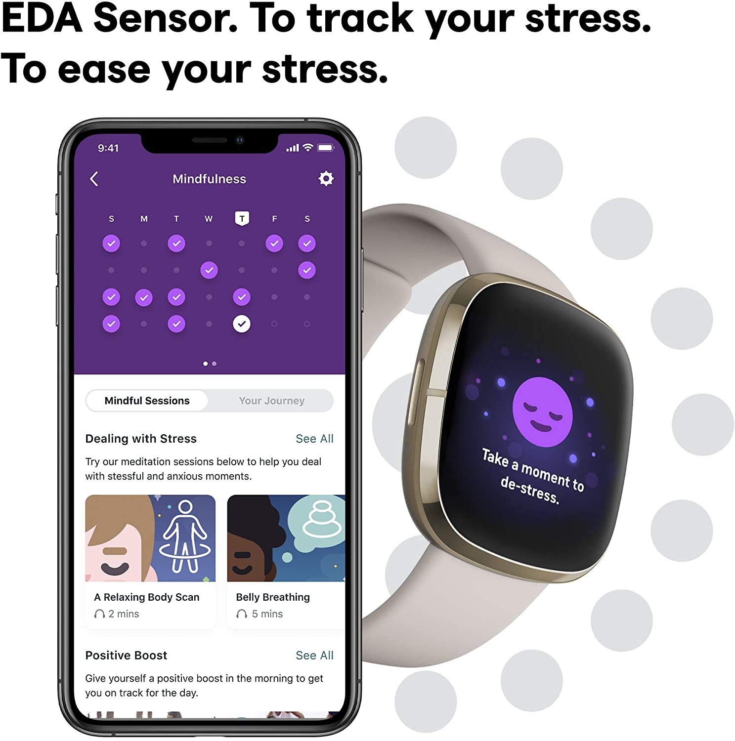 Foto 5 pulgar | Reloj Inteligente Fitbit Sense Advanced Health Soft Gold Reacondicionado - Venta Internacional