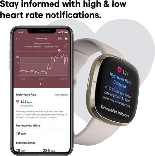 Foto 6 | Reloj Inteligente Fitbit Sense Advanced Health Soft Gold Reacondicionado - Venta Internacional