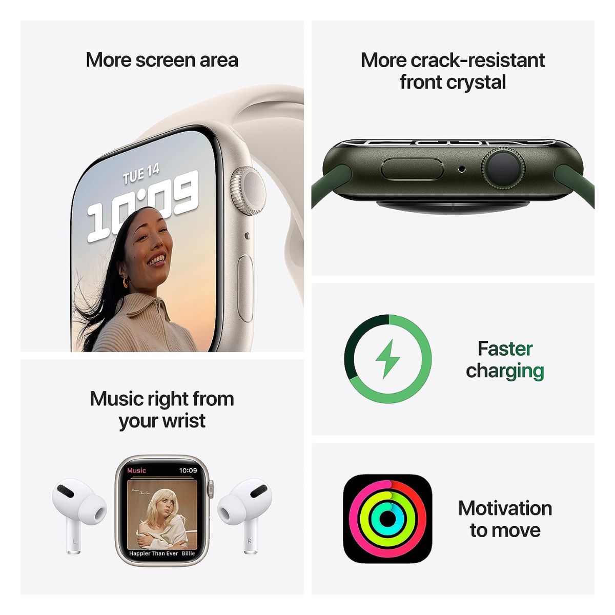 Foto 5 pulgar | Apple Watch Series 7 Verde 41 Mm Correa Clover Reacondicionado