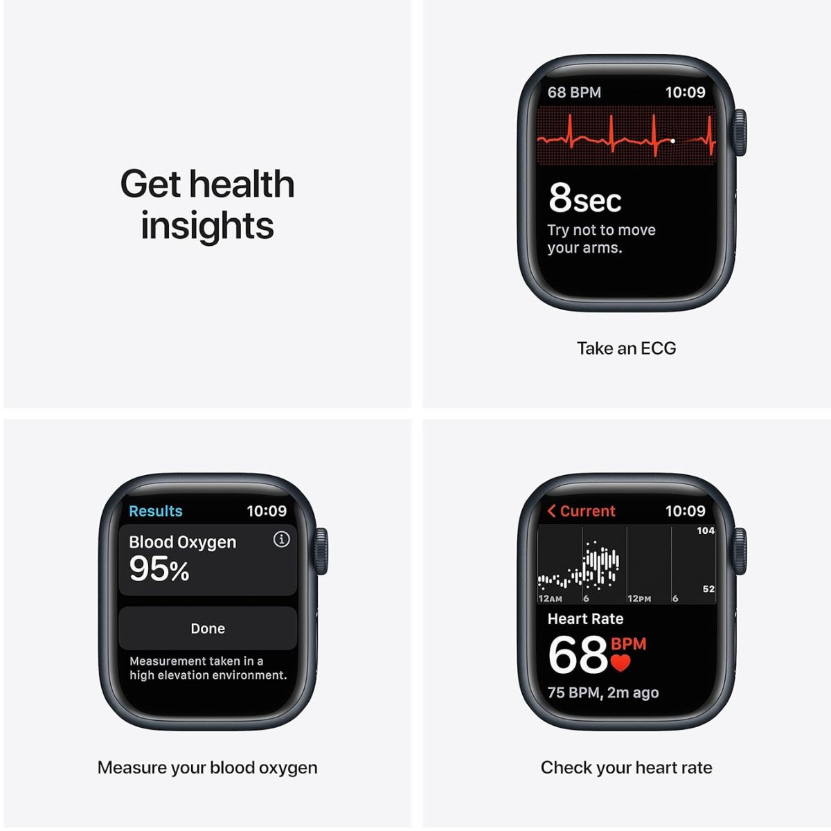Foto 3 | Apple Watch Series 7 Negro 41 Mm Correa Medianoche Reacondicionado