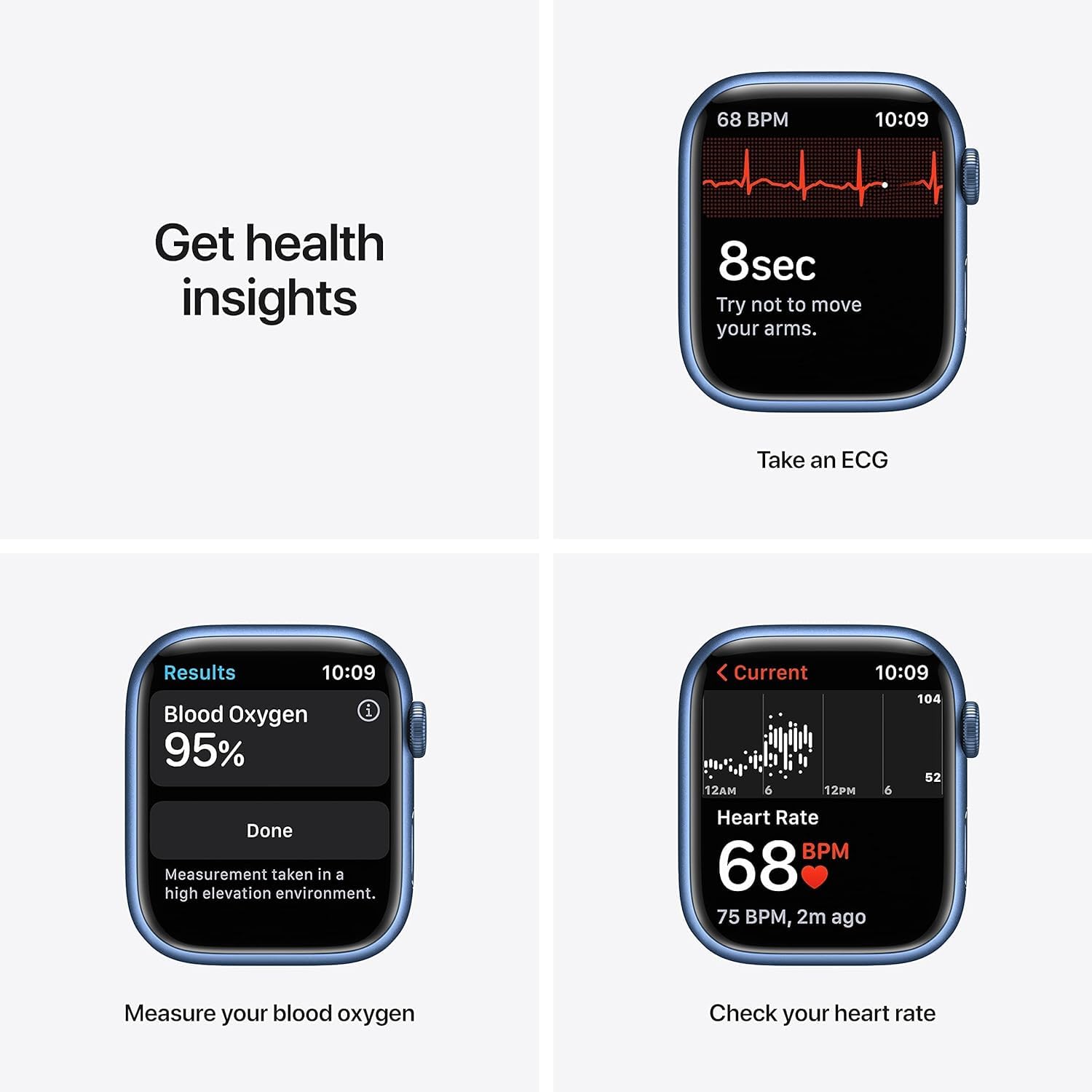 Foto 4 pulgar | Apple Watch Series 7 45 mm Azul Reacondicionado