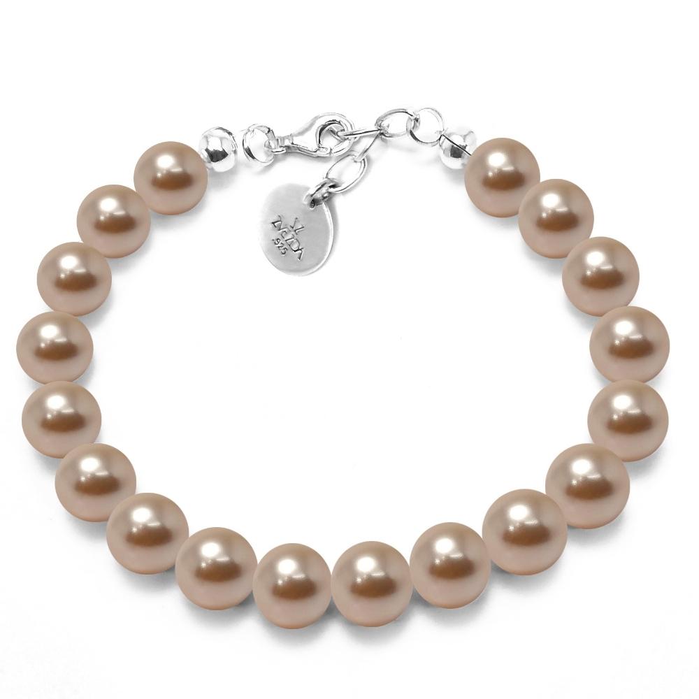 Foto 2 pulgar | Pulsera Zvezda Perlas de Cristal Beige para Mujer