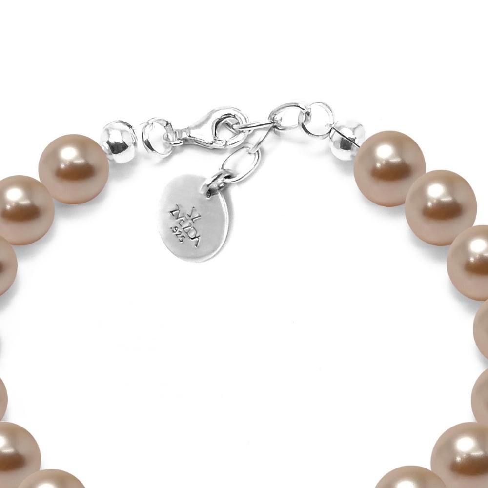 Foto 3 pulgar | Pulsera Zvezda Perlas de Cristal Beige para Mujer