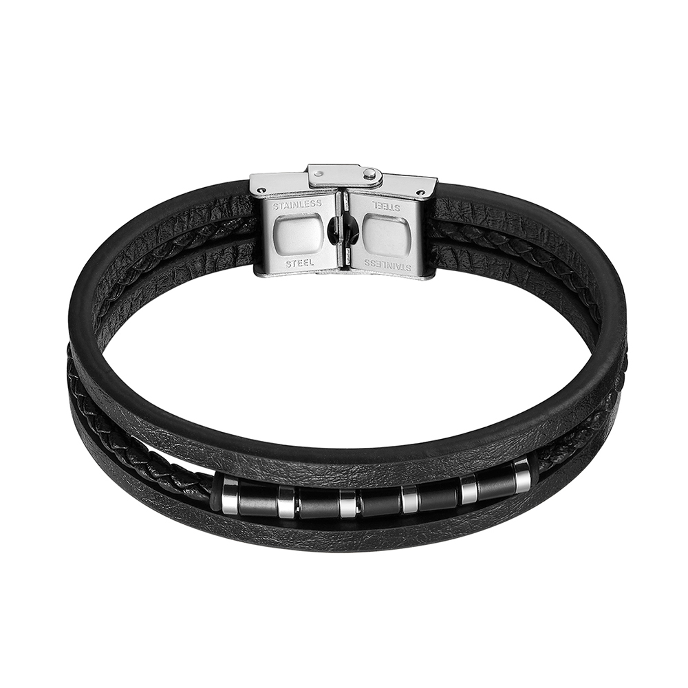 Pulsera de Acero Inoxidable Enso Emb0057b color Negro para Hombre