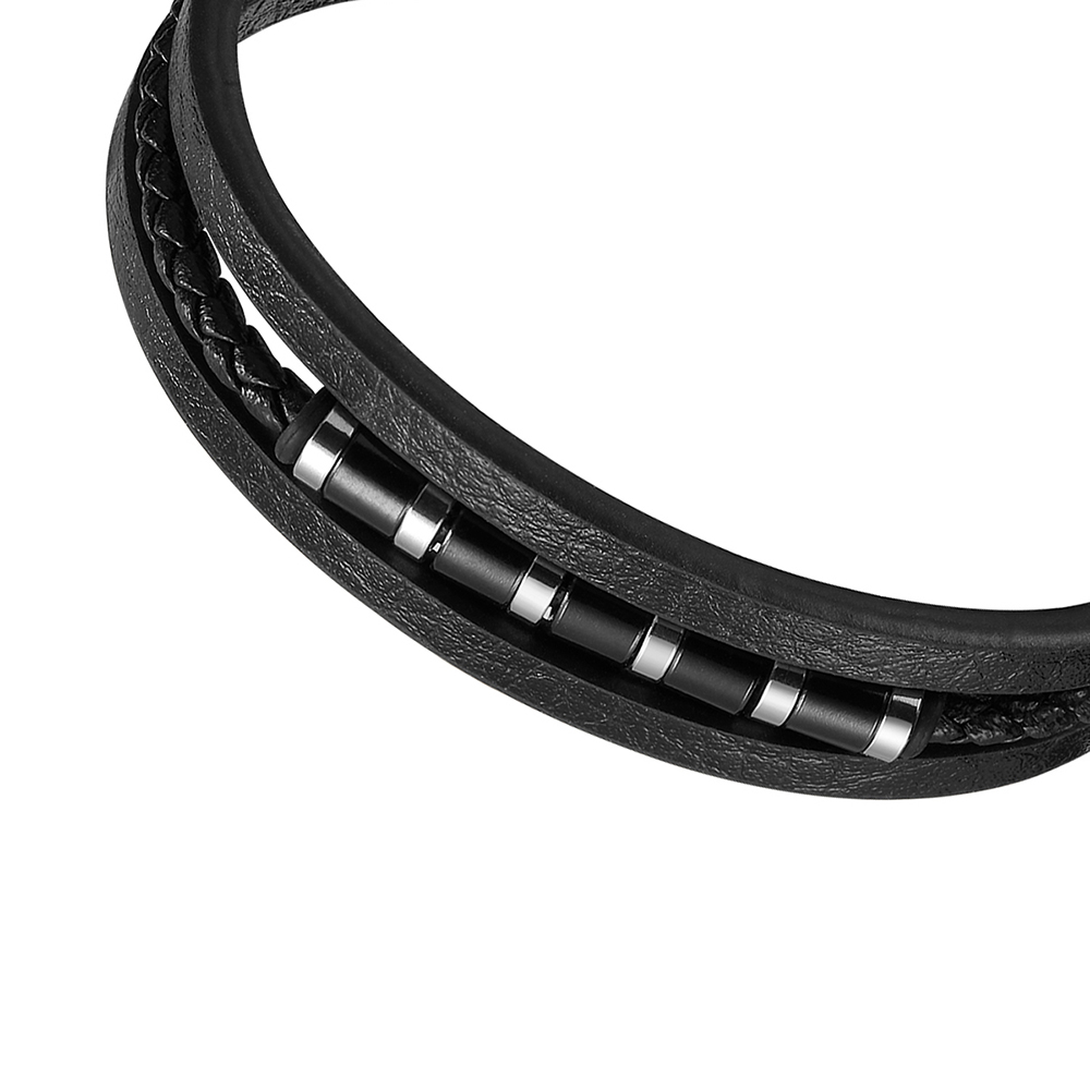 Foto 3 pulgar | Pulsera de Acero Inoxidable Enso Emb0057b color Negro para Hombre