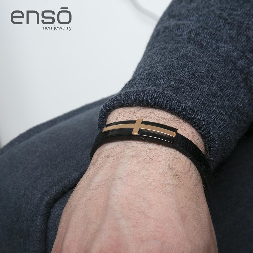 Foto 4 pulgar | Pulsera de Acero Inoxidable Enso Emb0003b para Hombre