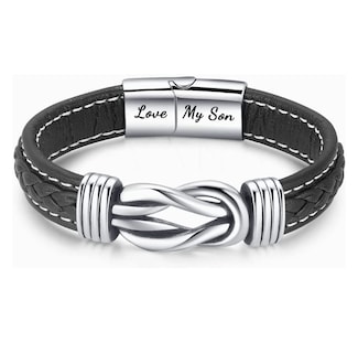 Foto 4 | Pulsera de Piel de Hombre De Plata Regalos para mi Hijo