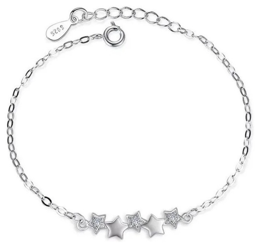 Foto 1 | Pulsera de Plata Funbu de Estrellas Ajustable para Mujer