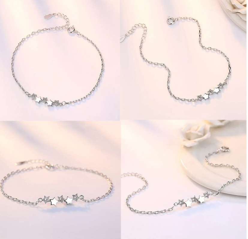 Foto 3 pulgar | Pulsera de Plata Funbu de Estrellas Ajustable para Mujer