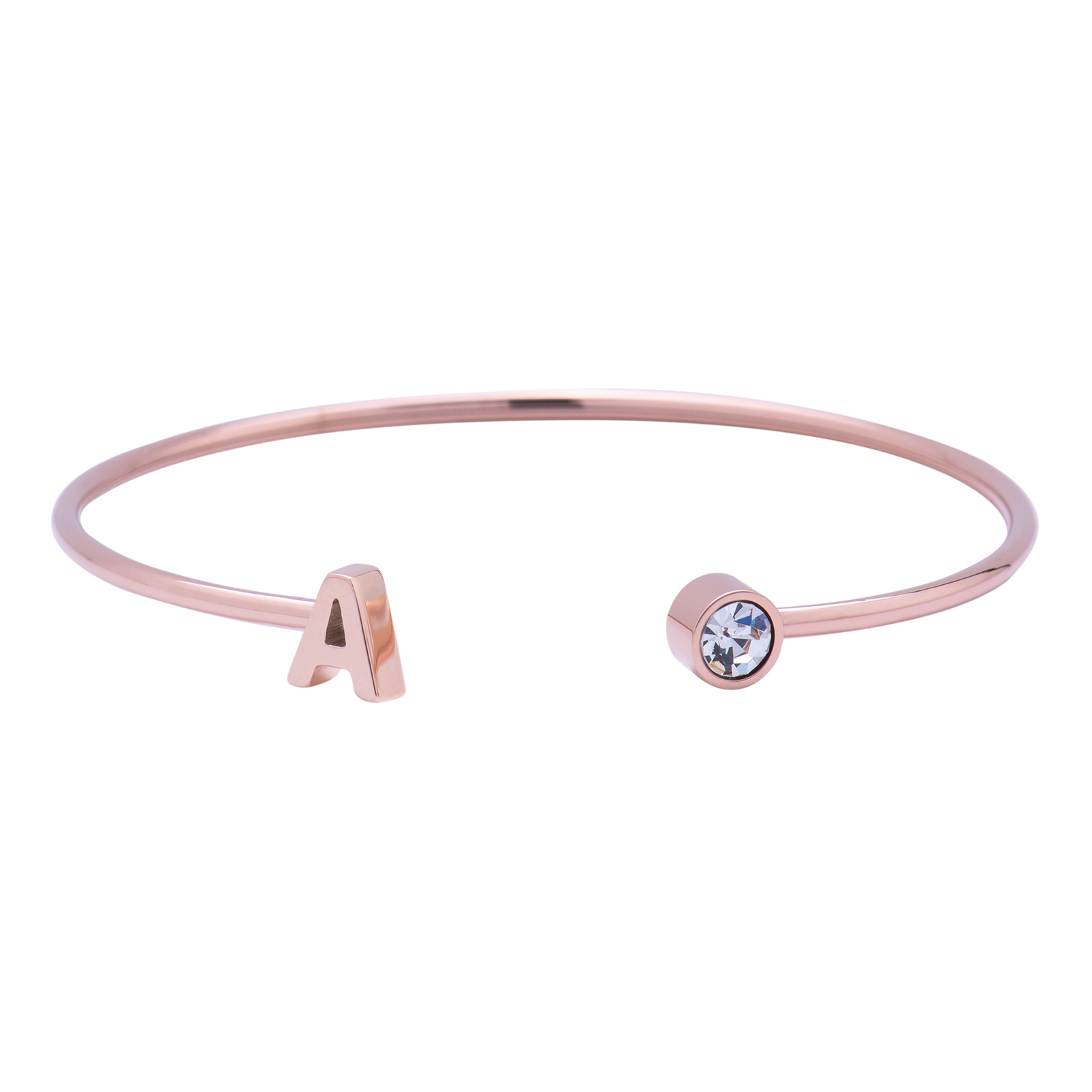 Pulsera Luckly Letra A color Oro Rosa para Mujer