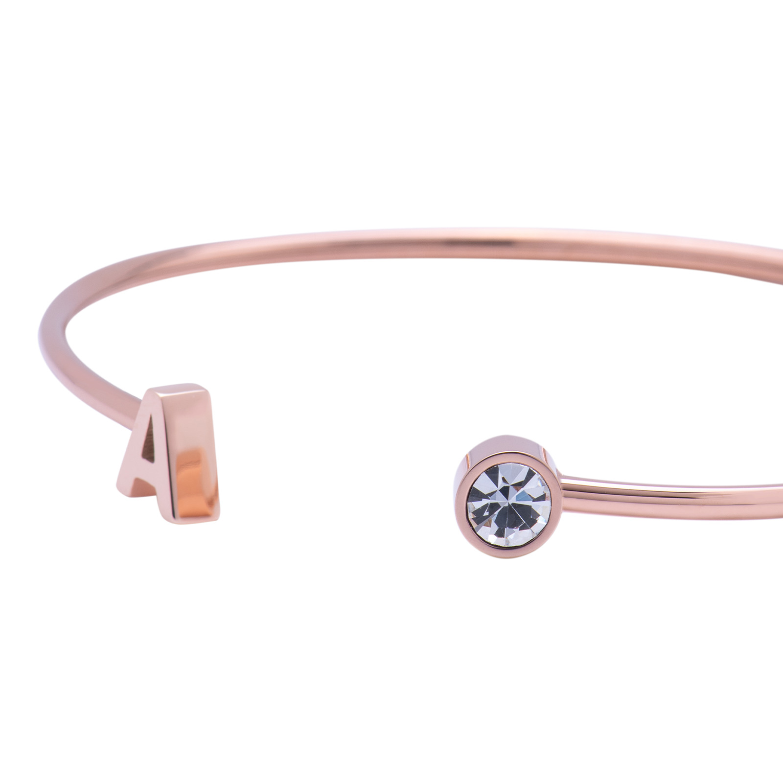 Foto 4 pulgar | Pulsera Luckly Letra A color Oro Rosa para Mujer