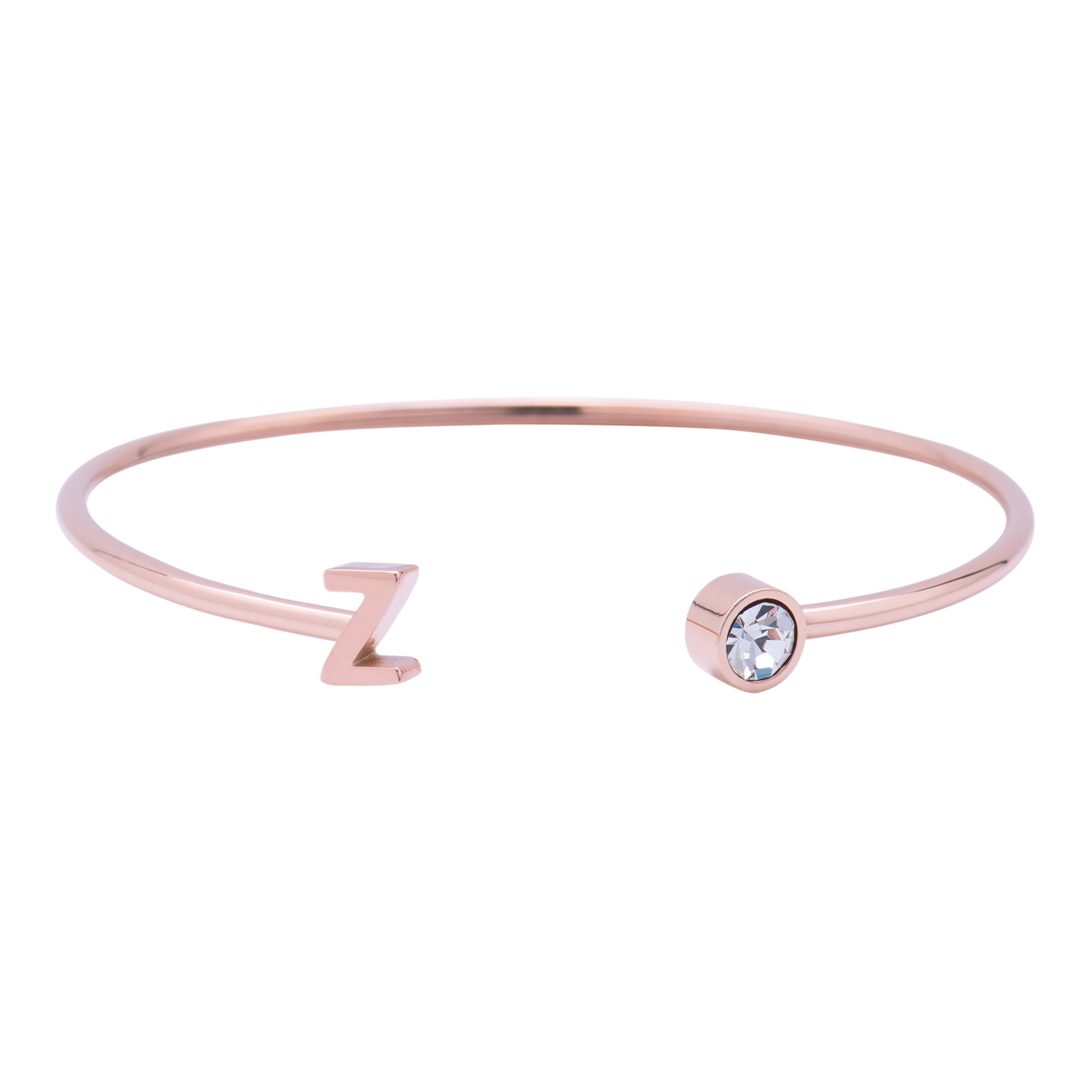 Pulsera tipo Brazalete Luckyly Baño de Oro Rosa 18k Sonia Letra Z para Mujer