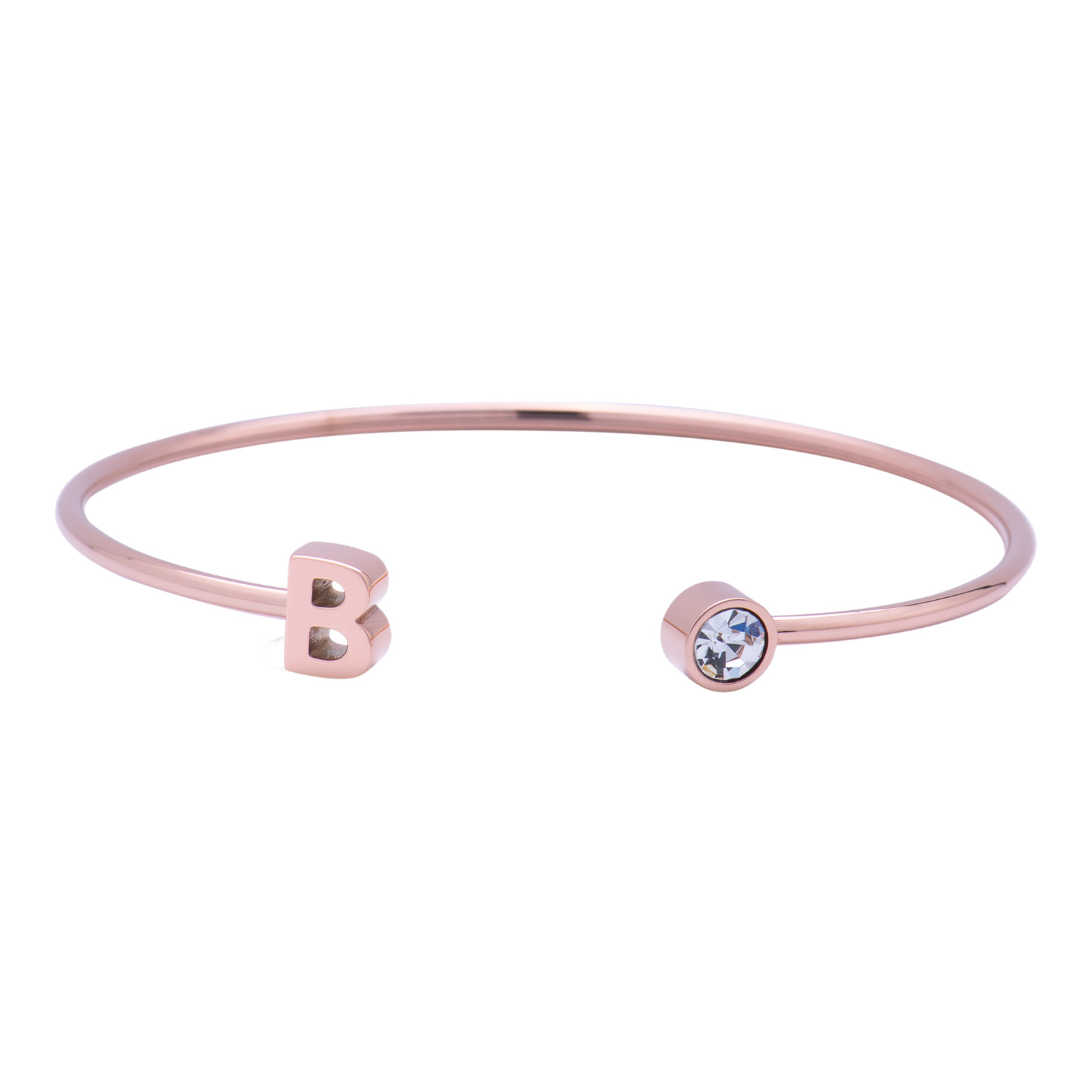 Foto 2 pulgar | Pulsera tipo Brazalete Luckyly Baño de Oro Rosa 18k Sonia Letra B para Mujer