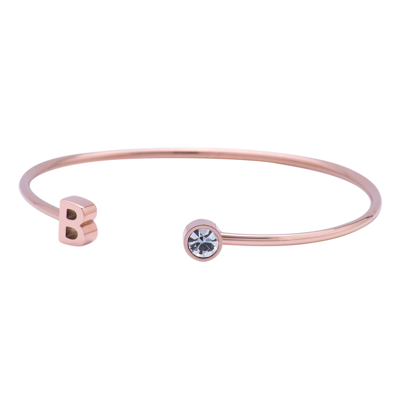 Foto 3 pulgar | Pulsera tipo Brazalete Luckyly Baño de Oro Rosa 18k Sonia Letra B para Mujer