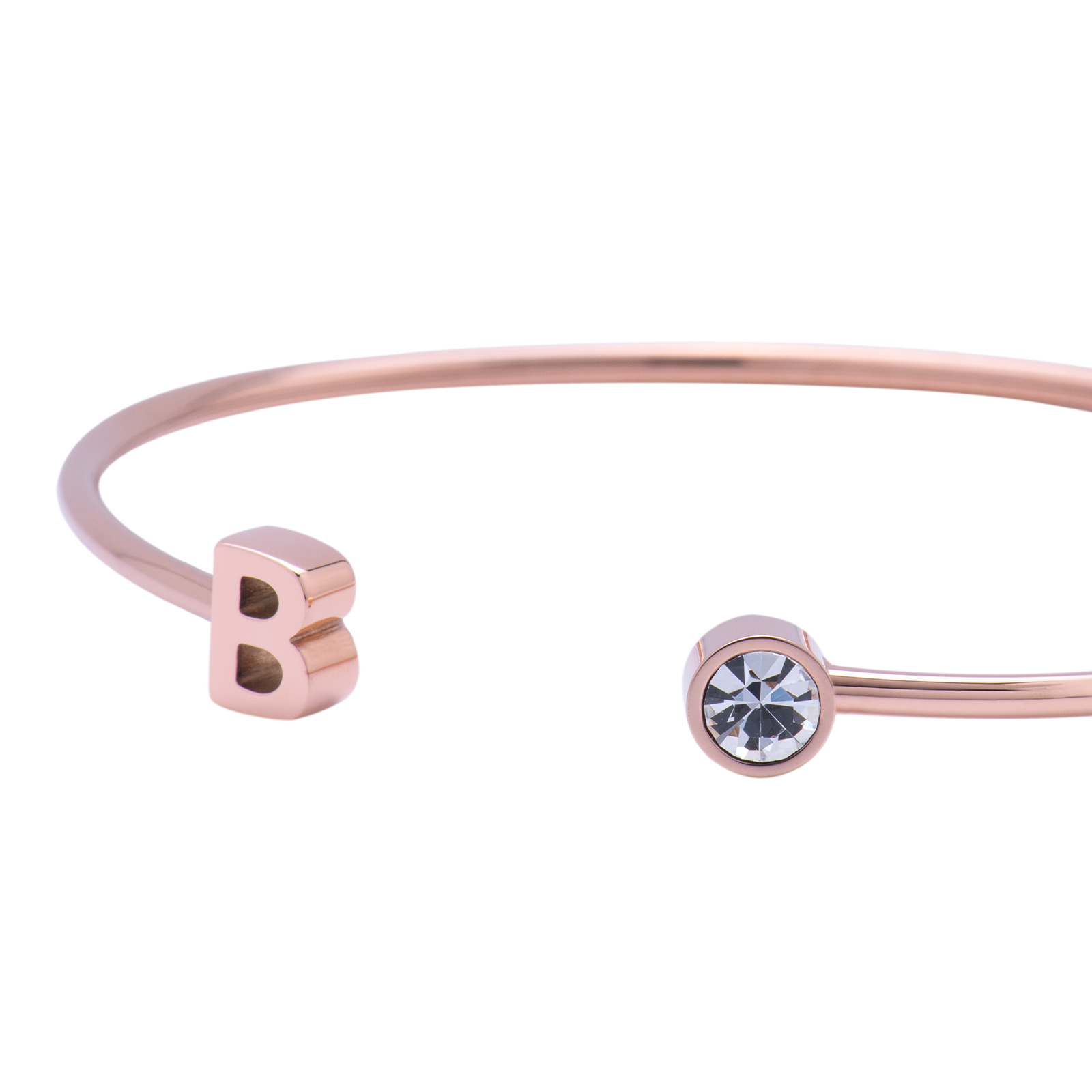 Foto 4 pulgar | Pulsera tipo Brazalete Luckyly Baño de Oro Rosa 18k Sonia Letra B para Mujer