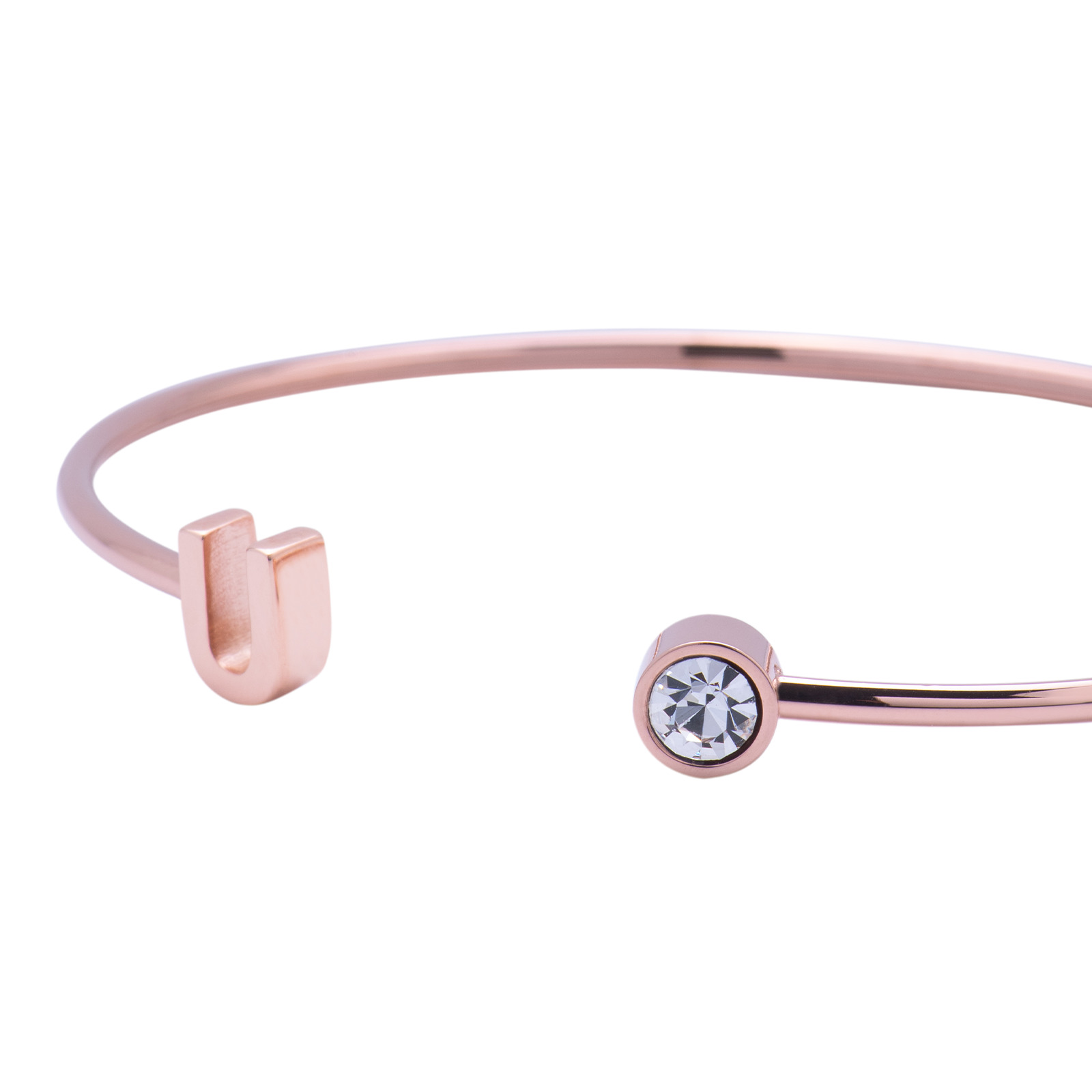 Foto 4 pulgar | Pulsera tipo Brazalete Luckyly Baño de Oro Rosa 18k Sonia Letra U para Mujer