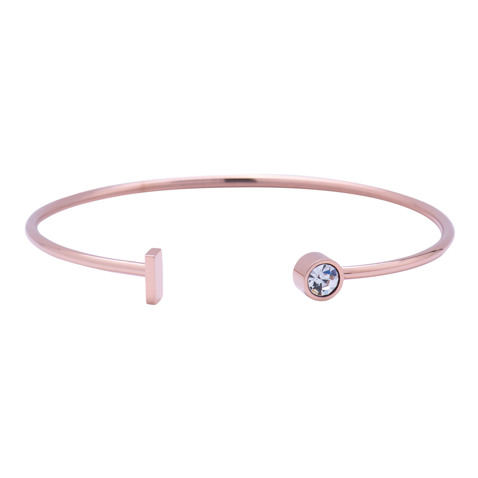 Foto 2 pulgar | Pulsera tipo Brazalete Luckyly Baño de Oro Rosa 18k Sonia Letra I para Mujer