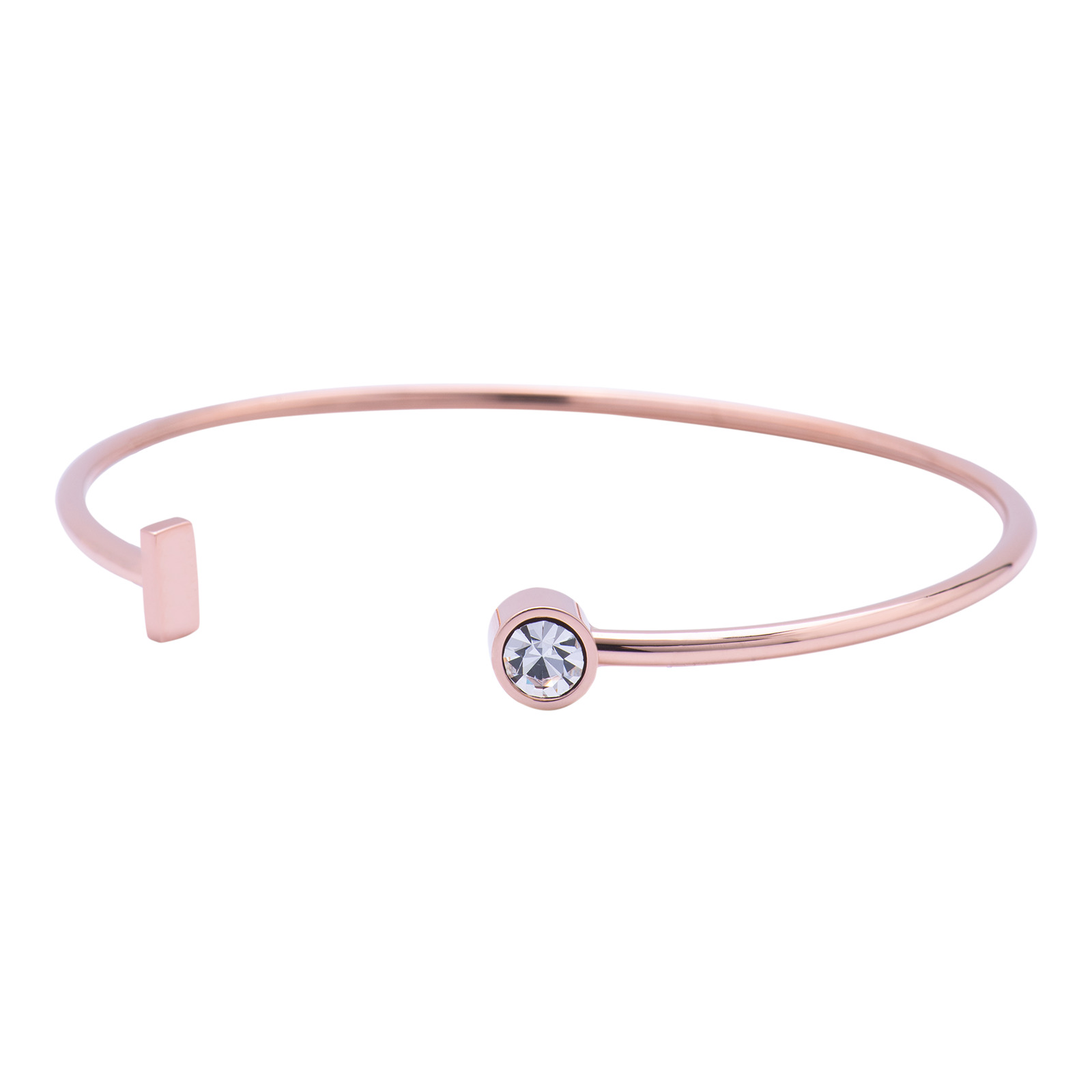 Foto 3 pulgar | Pulsera tipo Brazalete Luckyly Baño de Oro Rosa 18k Sonia Letra I para Mujer