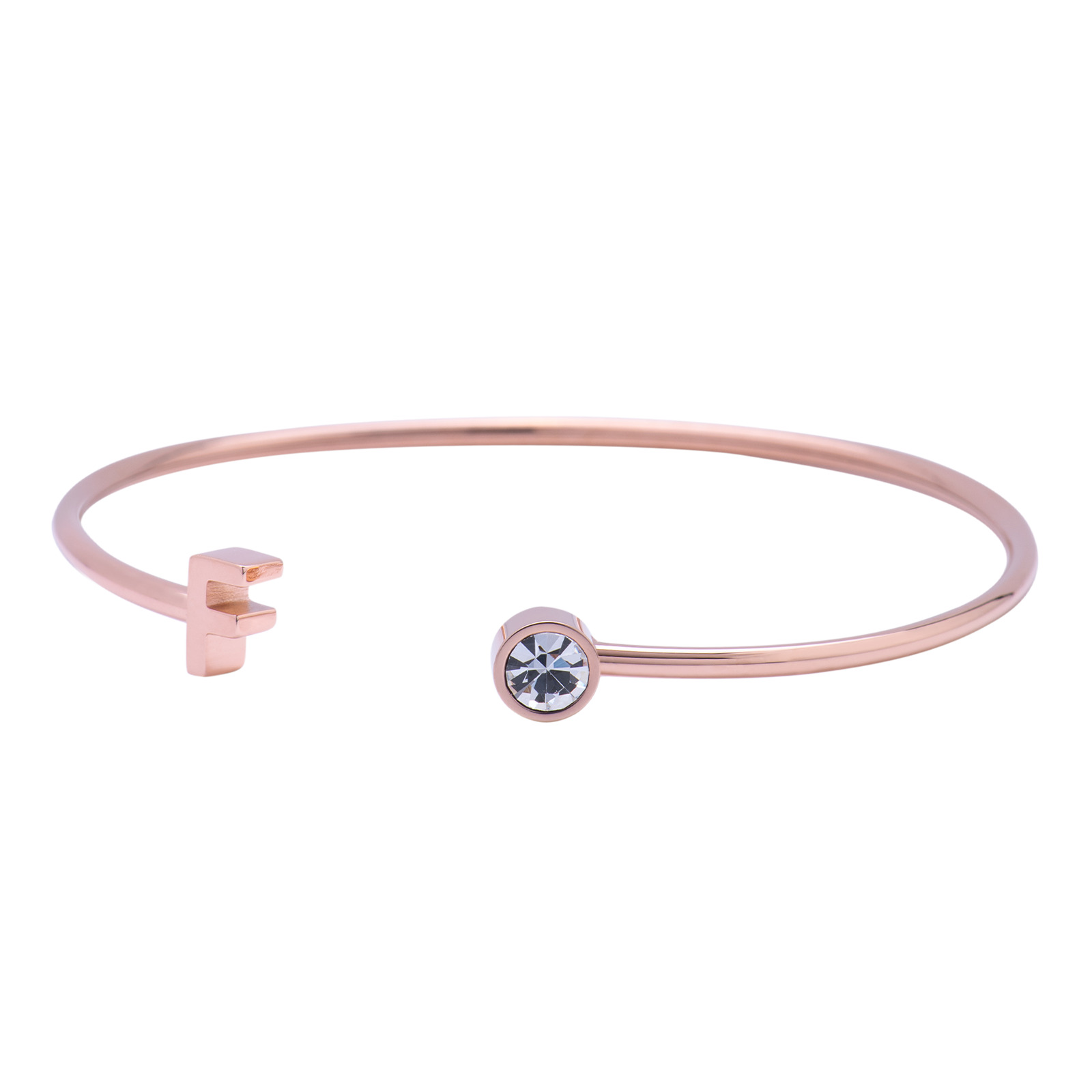 Foto 2 | Pulsera Luckly Letra F color Oro Rosa para Mujer