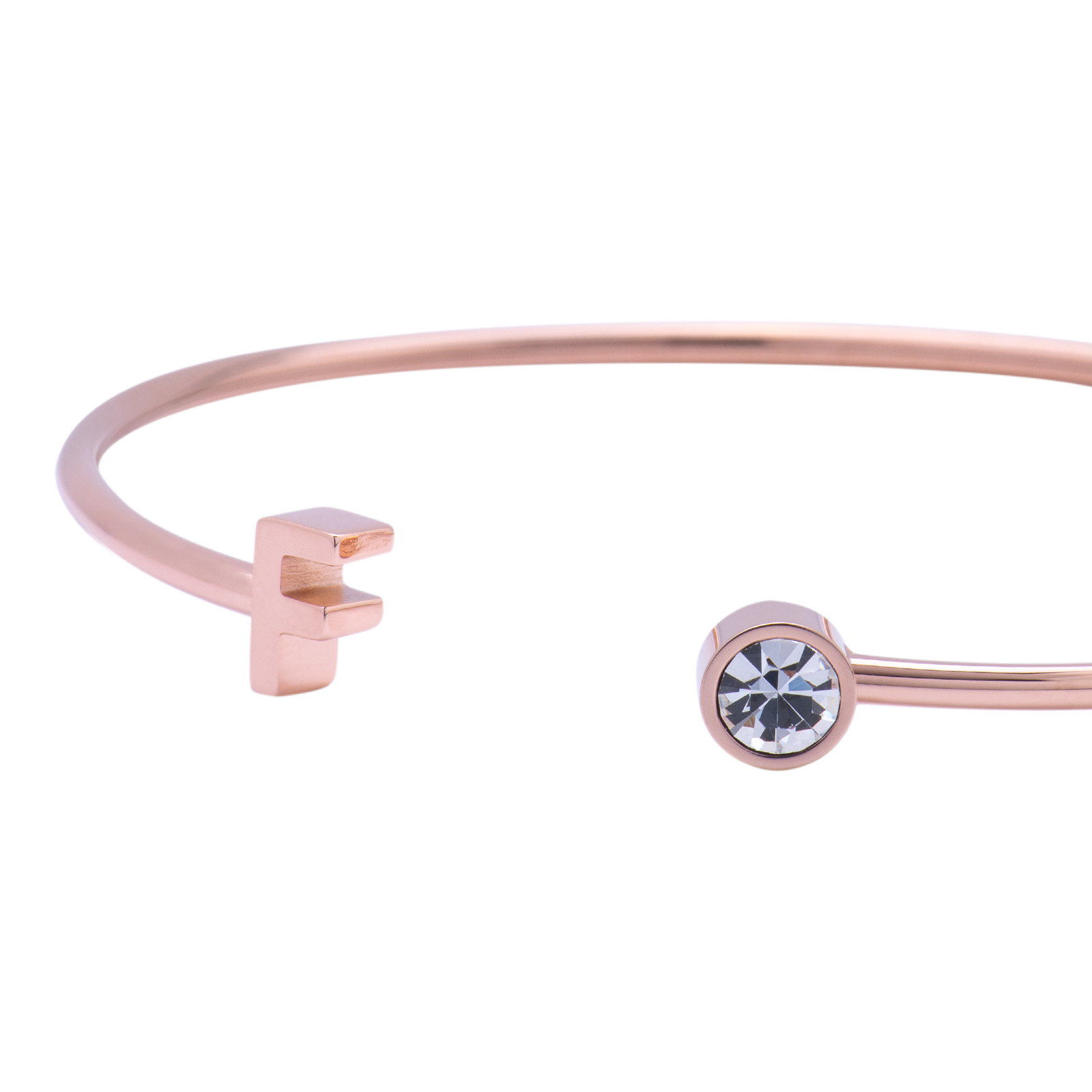 Foto 4 pulgar | Pulsera Luckly Letra F color Oro Rosa para Mujer