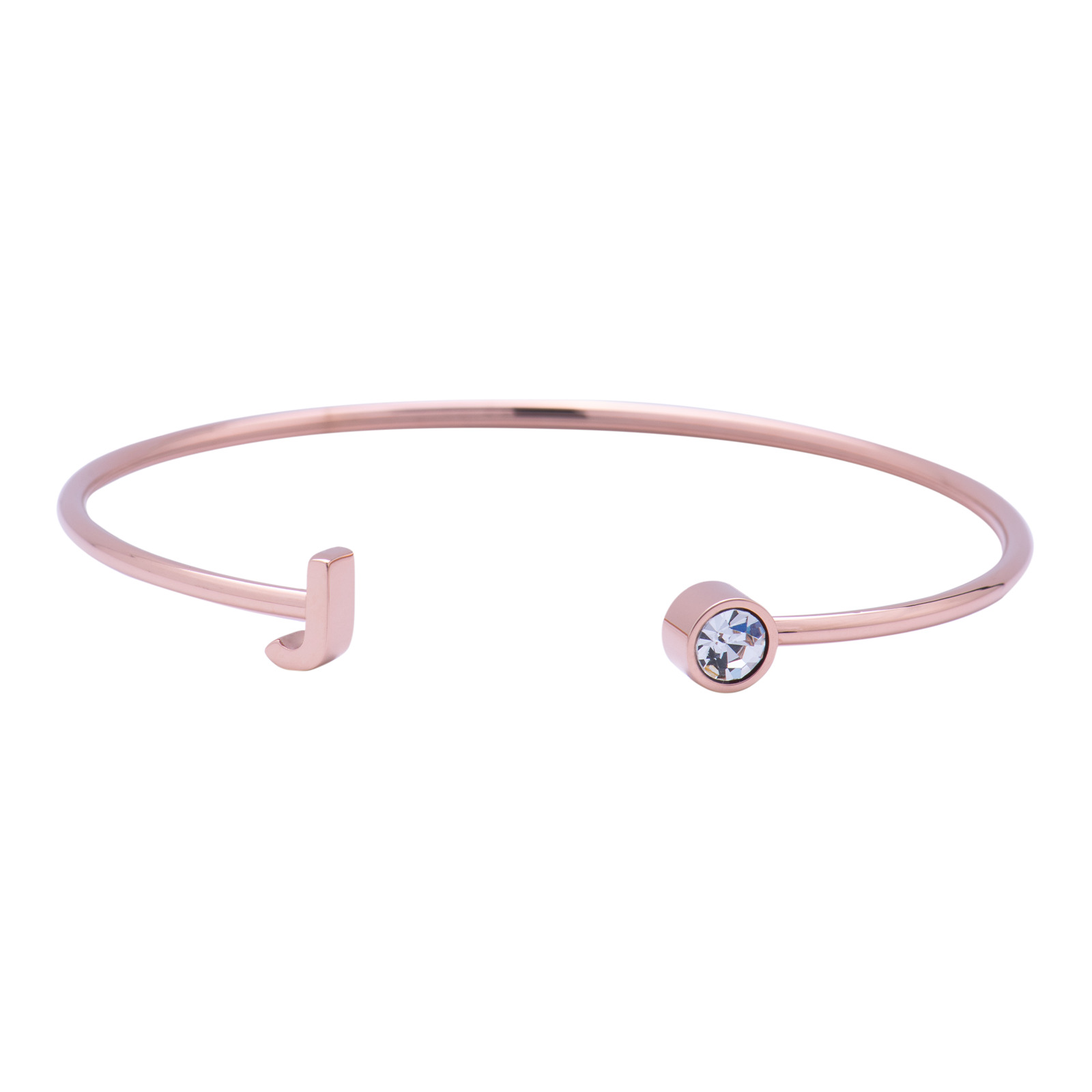 Foto 2 pulgar | Pulsera tipo Brazalete Luckyly Baño de Oro Rosa 18k Sonia Letra J para Mujer