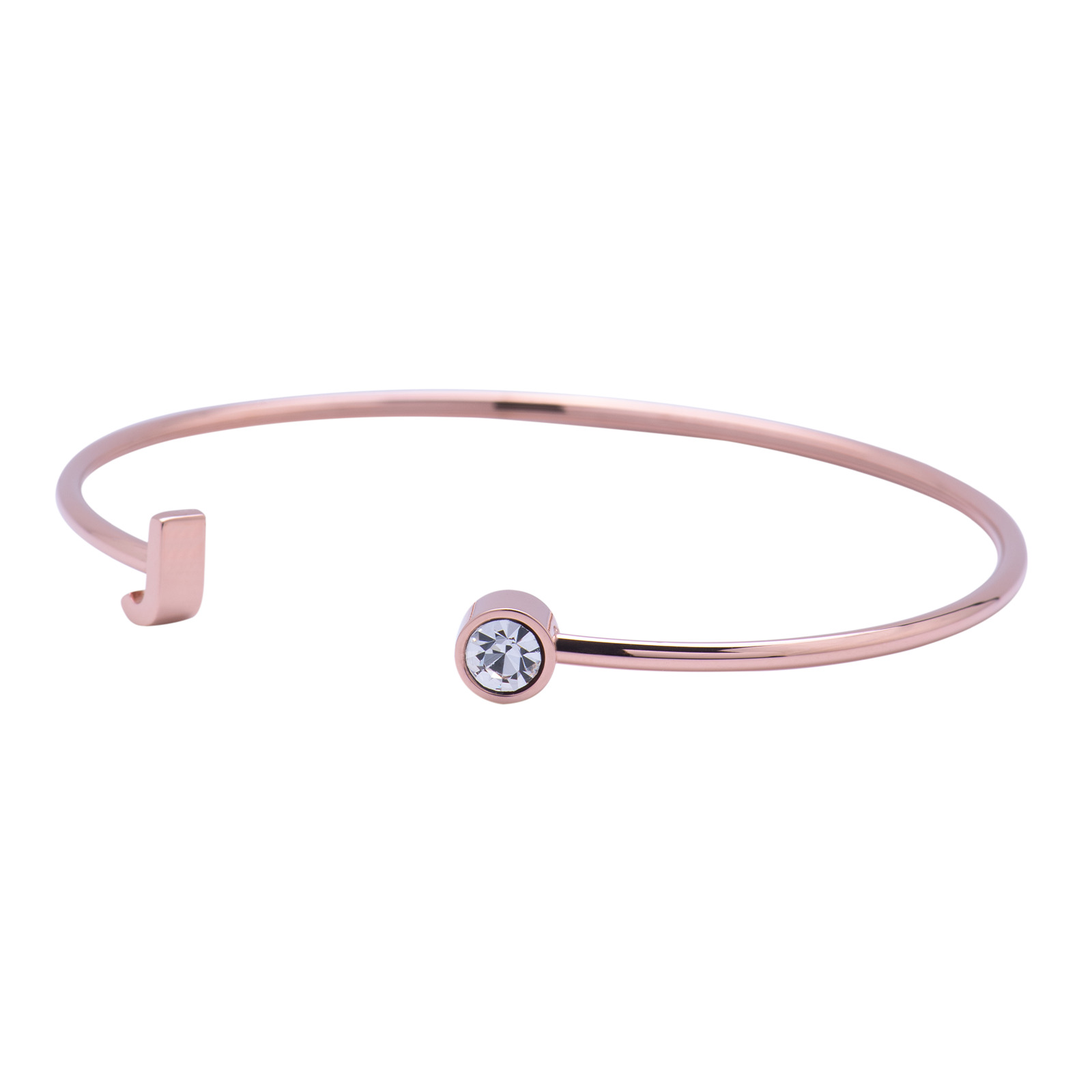 Foto 3 pulgar | Pulsera tipo Brazalete Luckyly Baño de Oro Rosa 18k Sonia Letra J para Mujer