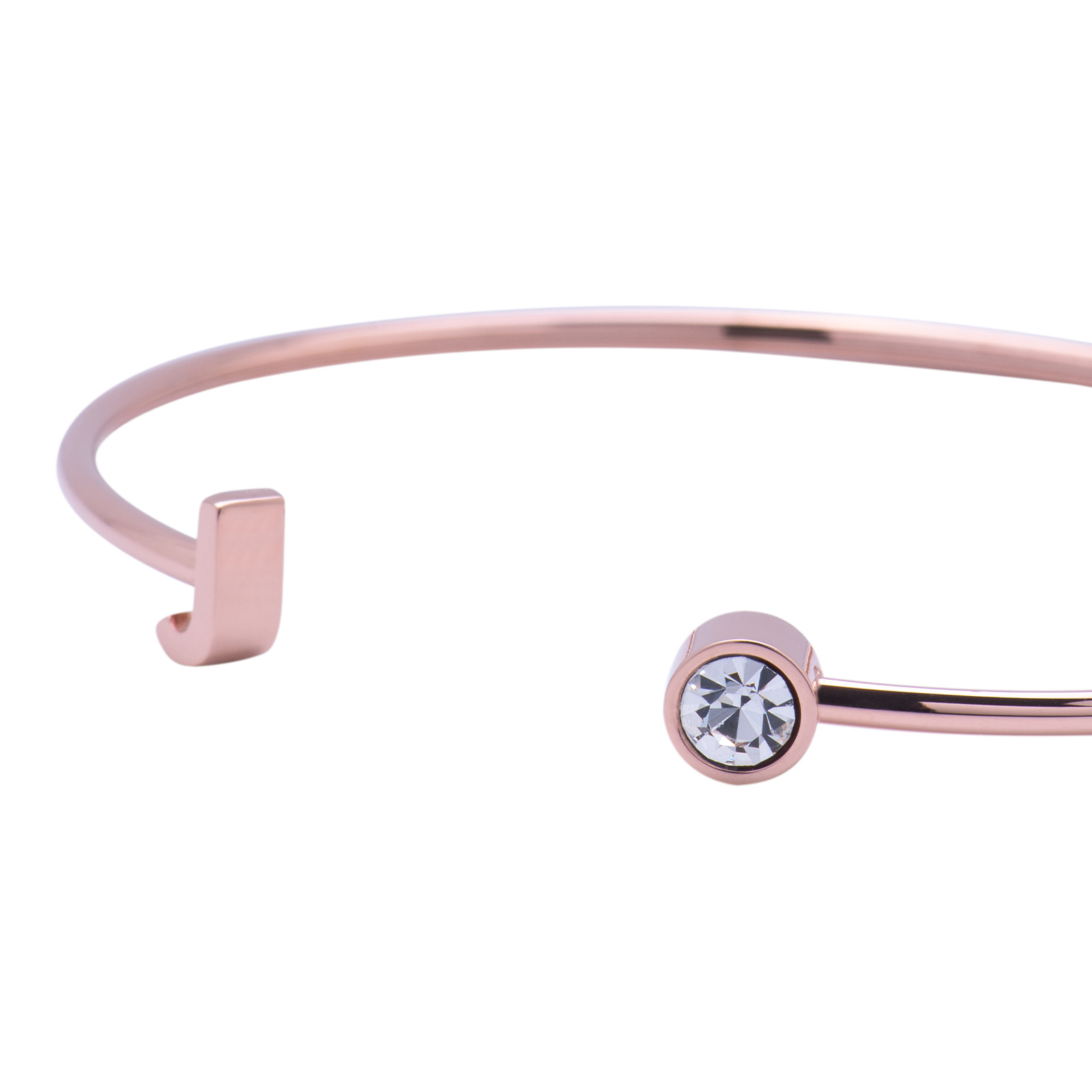 Foto 4 pulgar | Pulsera tipo Brazalete Luckyly Baño de Oro Rosa 18k Sonia Letra J para Mujer