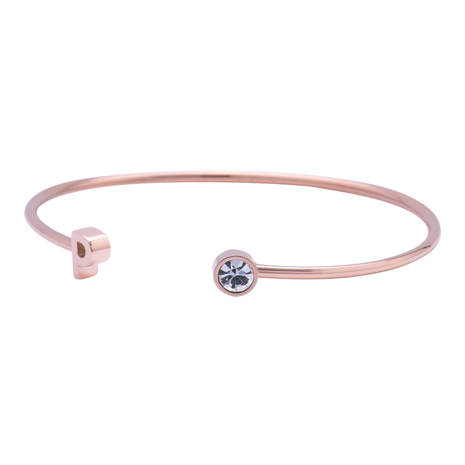 Foto 3 pulgar | Pulsera tipo Brazalete LuckyLy Baño de Oro Rosa 18k Sonia Letra P para Mujer