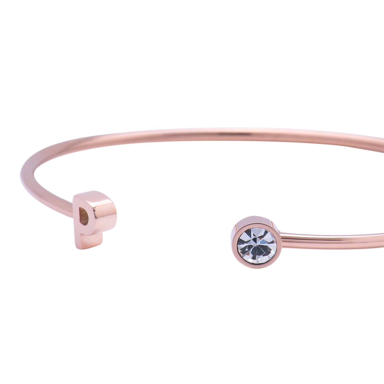 Foto 4 pulgar | Pulsera tipo Brazalete LuckyLy Baño de Oro Rosa 18k Sonia Letra P para Mujer