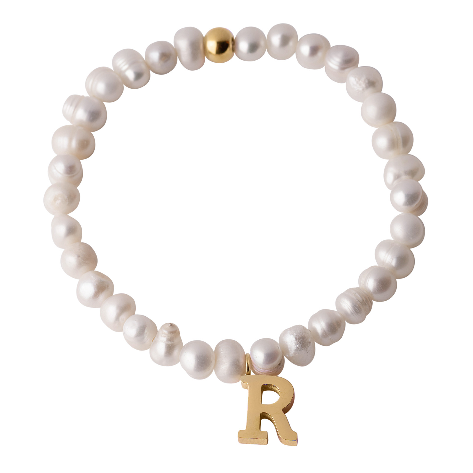 Pulsera Luckly Letra R color Oro para Mujer