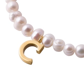 Foto 2 | Pulsera de Perlas Baño de Oro 18k LuckyLy Galia Letra C para Mujer