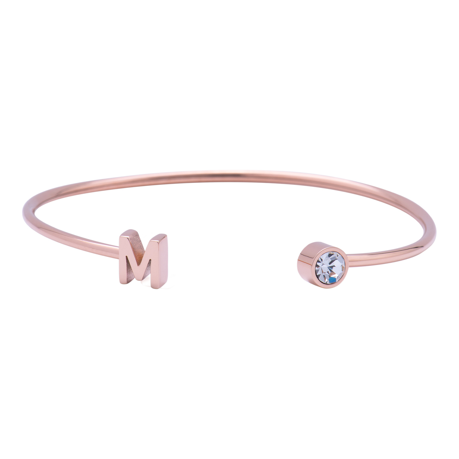 Pulsera Luckly Letra M color Oro Rosa para Mujer