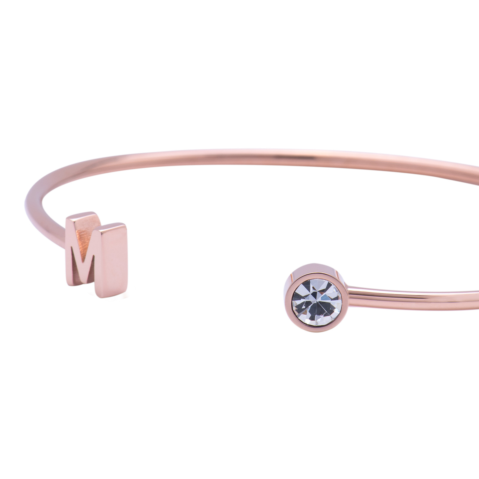 Foto 4 pulgar | Pulsera Luckly Letra M color Oro Rosa para Mujer