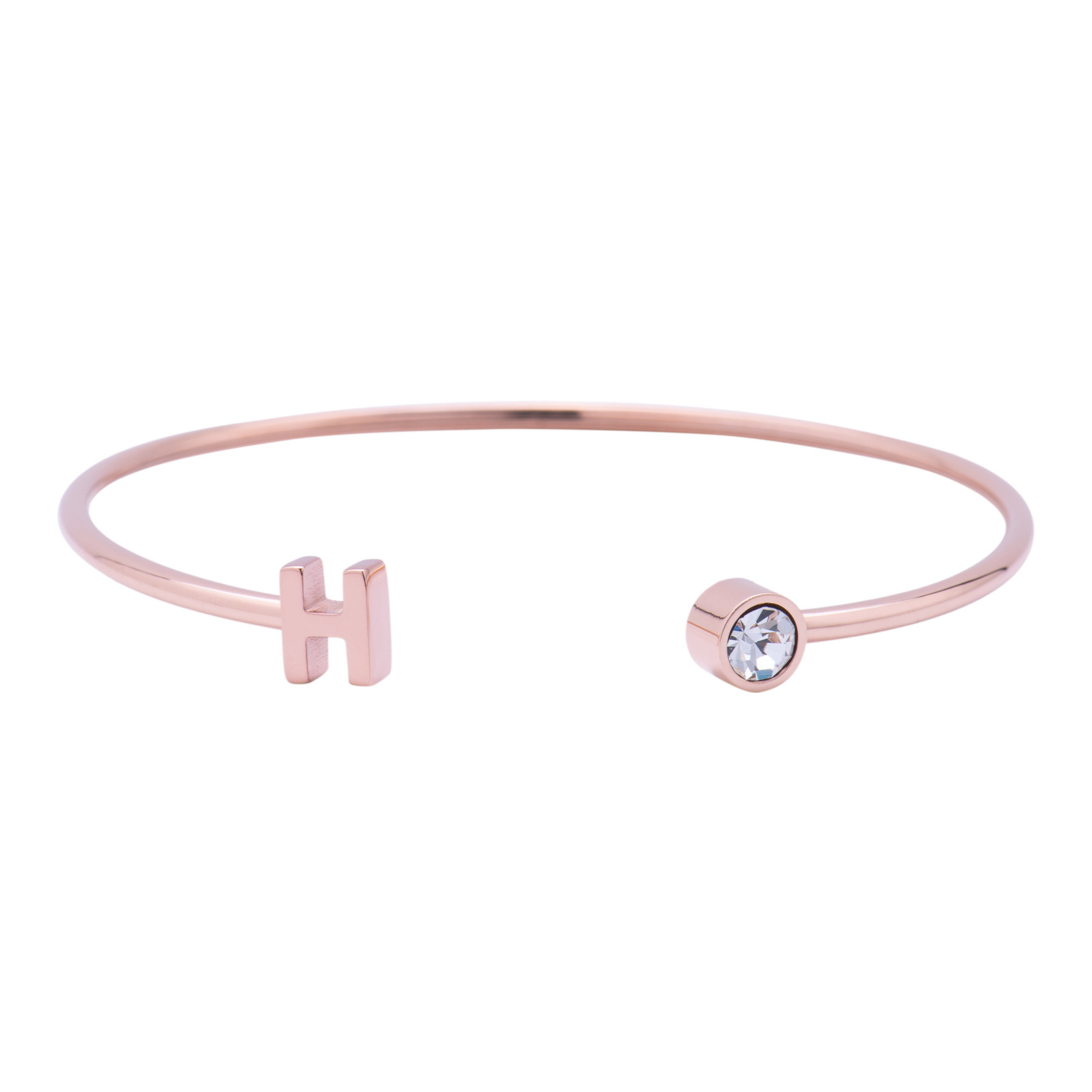 Pulsera LuckyLy Baño de Oro Rosa 18k Sonia Letra H para Mujer