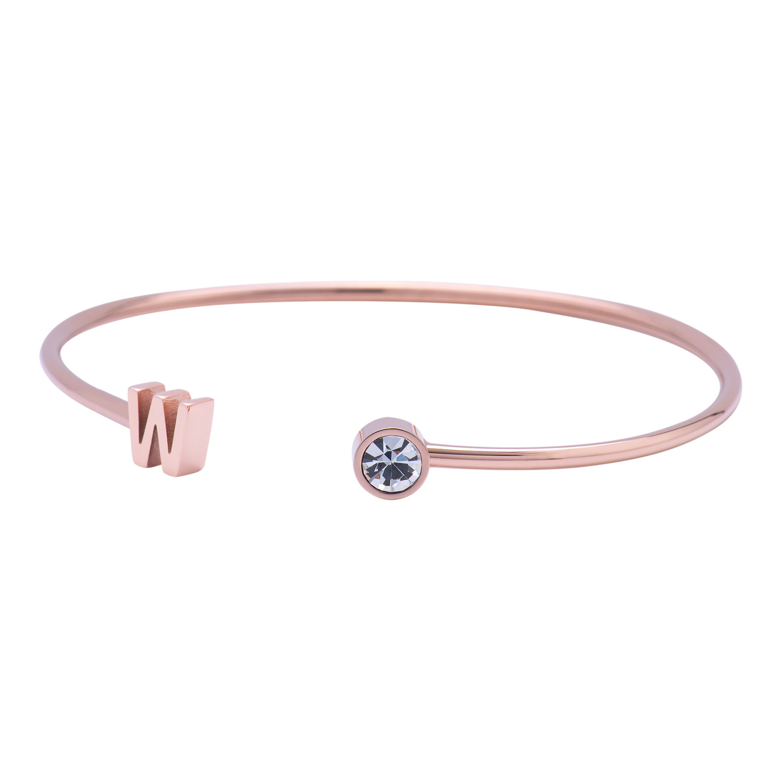 Foto 3 pulgar | Pulsera tipo Brazalete LuckyLy Baño de Oro Rosa 18k Sonia Letra W para Mujer