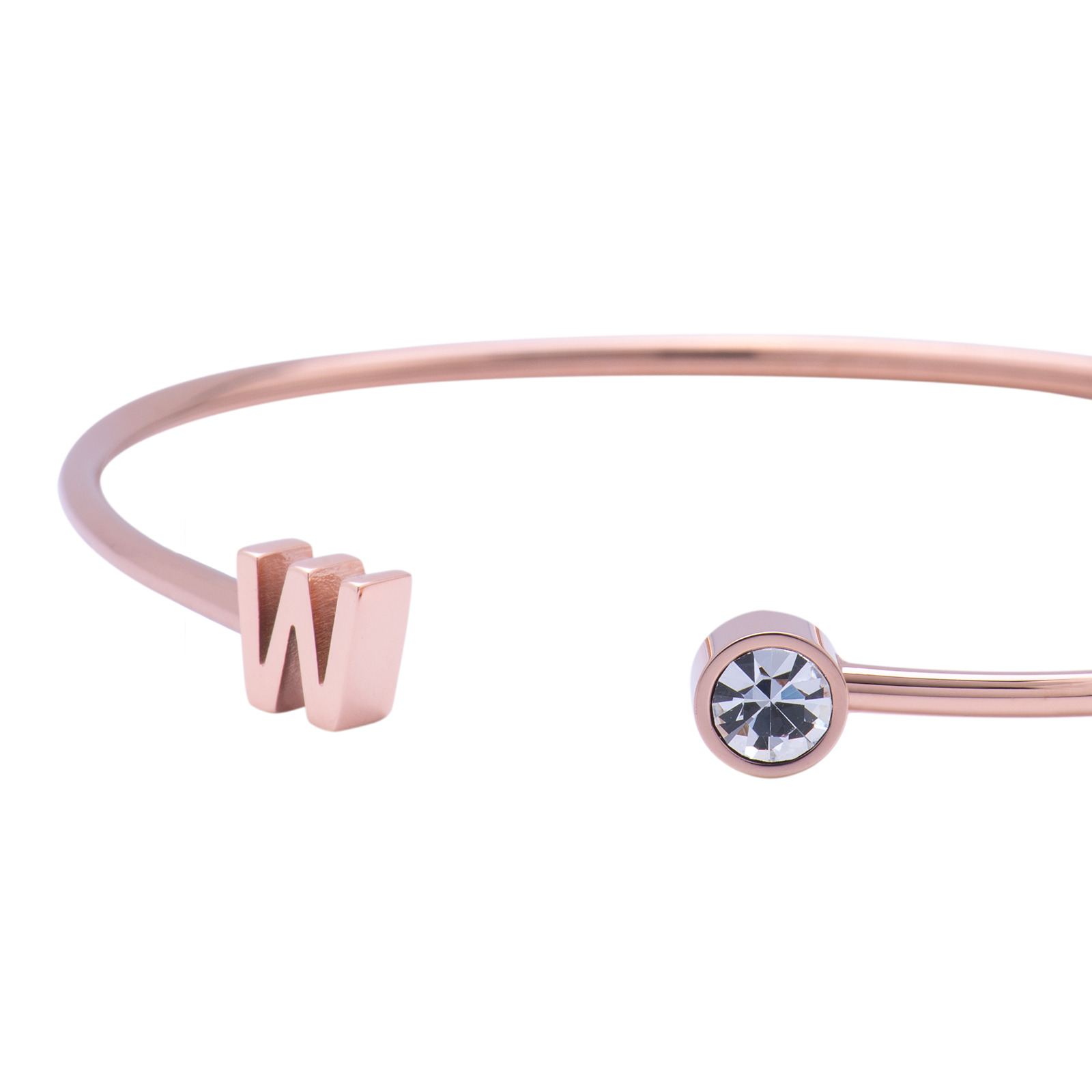 Foto 4 pulgar | Pulsera tipo Brazalete LuckyLy Baño de Oro Rosa 18k Sonia Letra W para Mujer