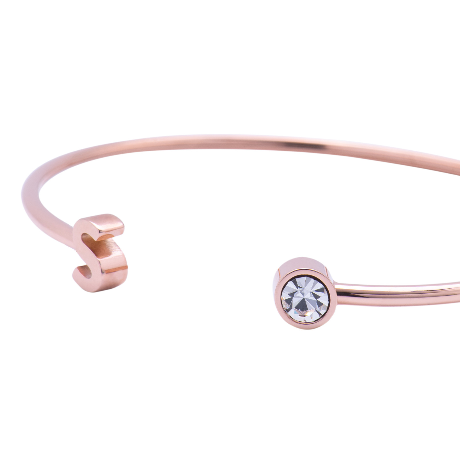 Foto 4 pulgar | Pulsera tipo Brazalete LuckyLy Baño de Oro Rosa 18k Sonia Letra S para Mujer